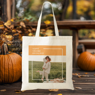 Tote Bag Famille moderne photo et Bon thanksgiving cadeau d