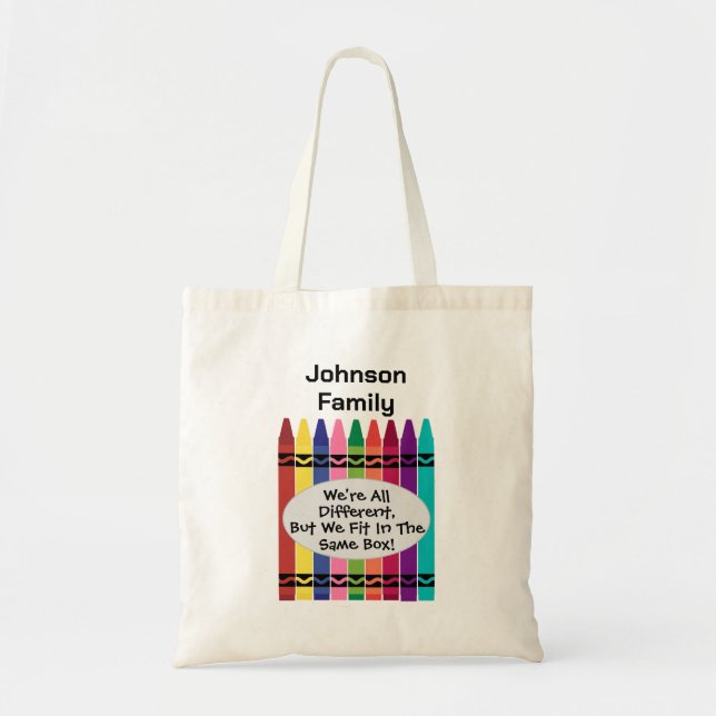 Tote Bag Famille Nous sommes tous différents amusants mais  (Devant)