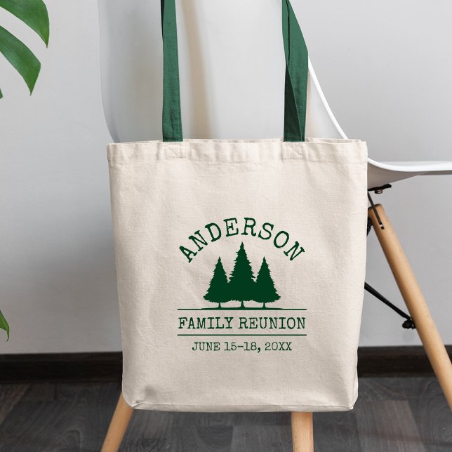 Tote Bag Famille Réunion Pin rustique Arbres verts (Choose from several styles and sizes.)