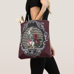 Tote Bag Fancy Frame White Rabbit Collage