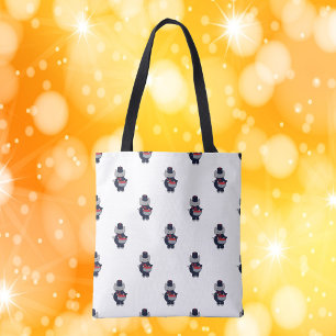 Tote Bag Fanfare de tambour de chat bleu marine rouge