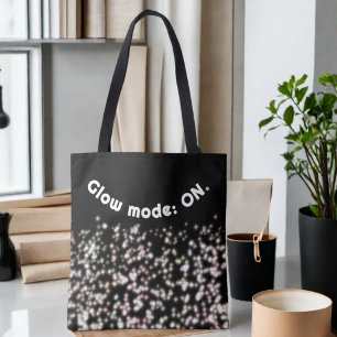 Tote Bag Fantaisie parties scintillant brillant noir blanc 
