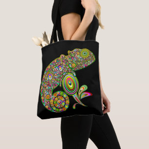 Tote Bag Fantaisie psychédélique du caméléon