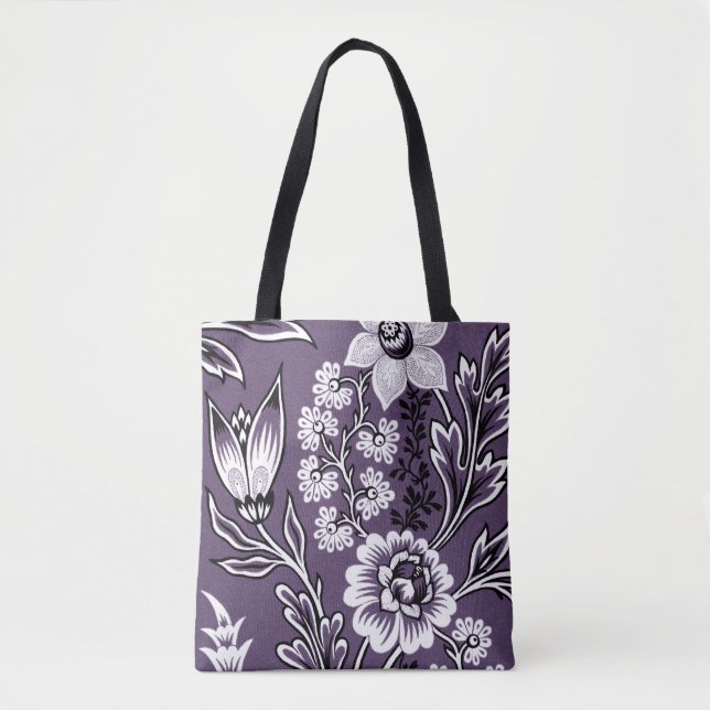 Tote Bag Fantastiques Fleurs (Plum) Art (Devant)
