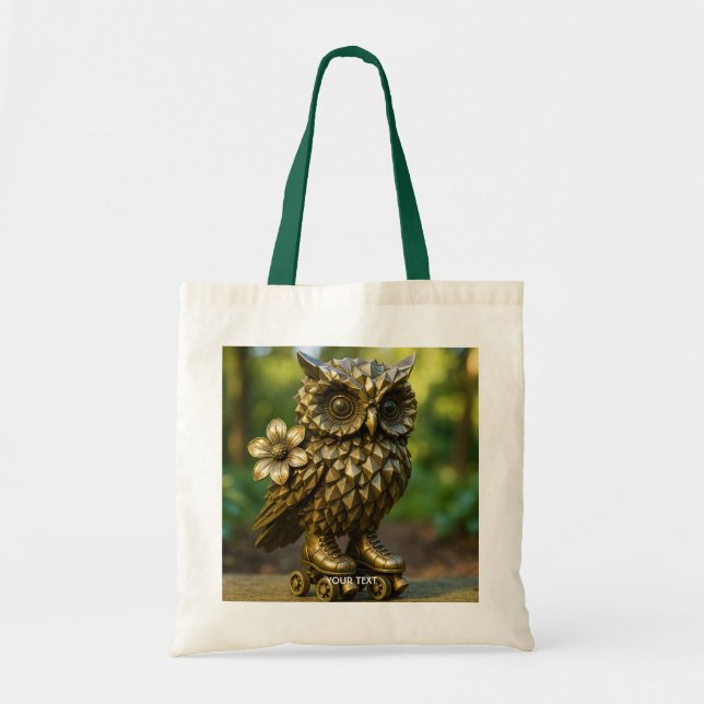 Tote Bag Fantasy Cute Brass Owl Skates (Devant)