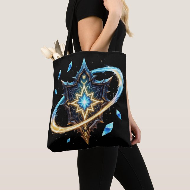 Tote Bag Fantasy Emblem with Floating Blades – Magical Ener (De près)