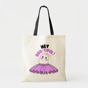 Tote Bag Fantôme avec jupe violette & Hey Boo-tiful! Hallow