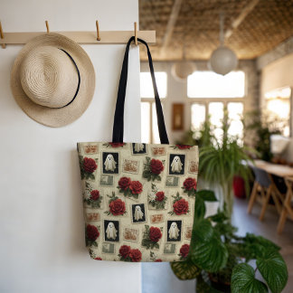 Tote Bag Fantôme d'Halloween vintage et Timbre de Postage d