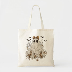 Tote Bag Fantôme en dentelle élégant avec nœud   Fantôme fl