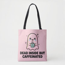 Fantôme Kawaii Drôle Mort à l'Intérieur Mais Caféi