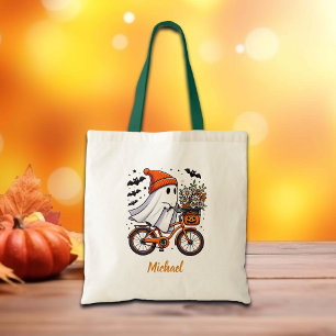 Tote Bag Fantôme rétro sur Halloween à vélo