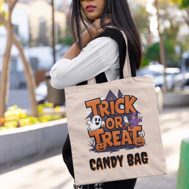 Tote Bag fantômes et citrouilles éffrayants à Halloween (Créateur téléchargé)