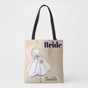 Tote Bag Fashion Bride Neutral Bride fourre-tout rose retou