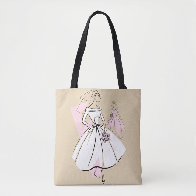 Tote Bag Fashion Bride Neutral Groupe rose retour (Devant)