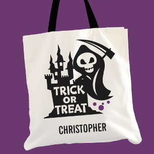 Tote Bag Faucheuse Halloween Personnalisé Trick Or Treat