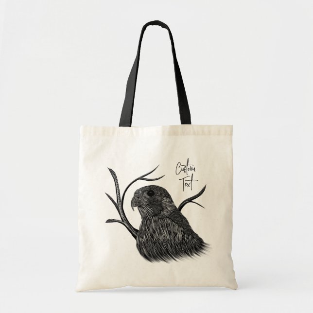 Tote Bag Faucon pèlerin dans les branches de l'arbre avec é (Devant)