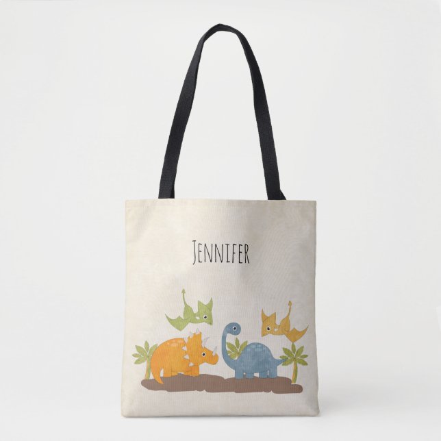 Tote Bag Faune sauvage de Cute Dinosaure (Devant)