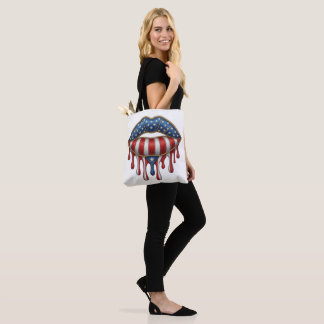 Tote Bag Faux Broderie Or Patriote Lèvres