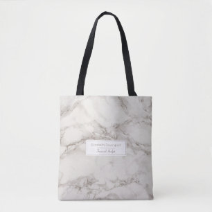 Tote Bag Faux Marbre Albâtre Taupe Taupe Tan Moderne