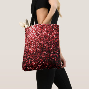 Tote Bag Faux paillettes rouge foncé scintillent de glamour