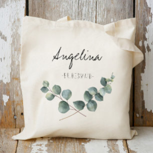 Tote Bag Faveur de demoiselle d'honneur de feuille d'eucaly