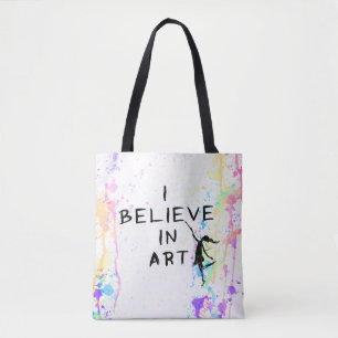 Tote Bag Fée d'art : Je crois à la course d'aquarelle d'art