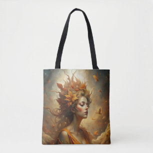 Tote Bag Fée de forêt d'automne - Illustration de l'automne