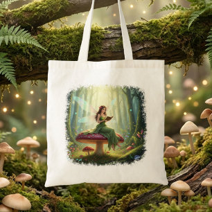 Tote Bag Fée de jour enchantée lisant un livre