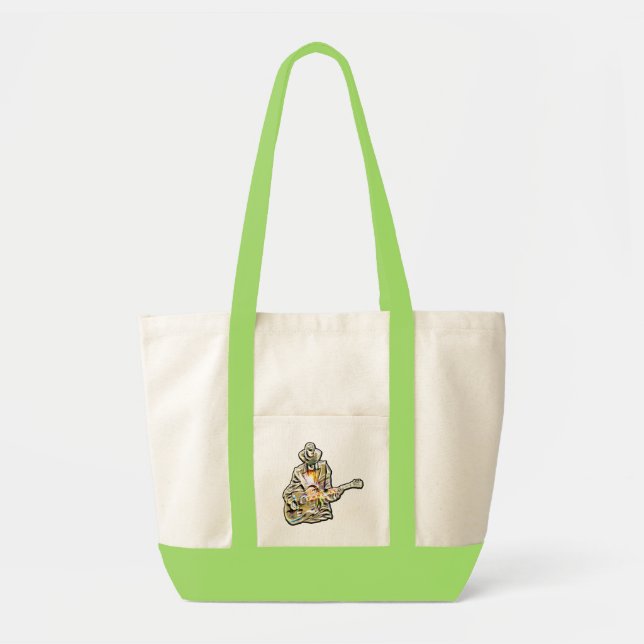 Tote Bag Feel the Blues - Conception de guitare artistique (Devant)