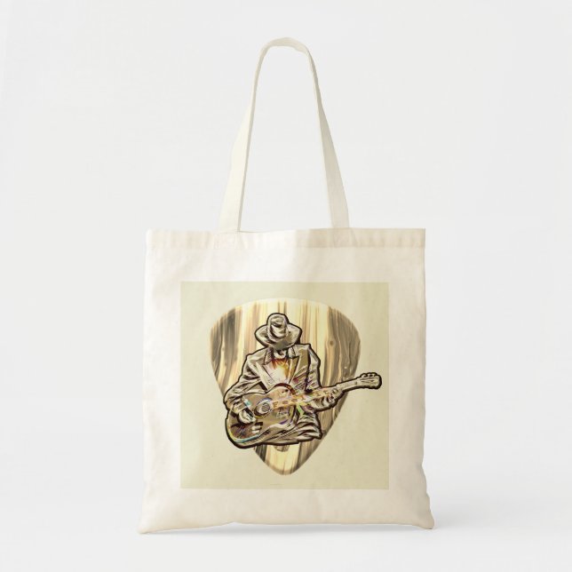 Tote Bag Feel the Blues - Conception de guitare artistique (Devant)