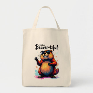 Tote Bag Feeling Beaver-tiful - Funny Beaver Graphic