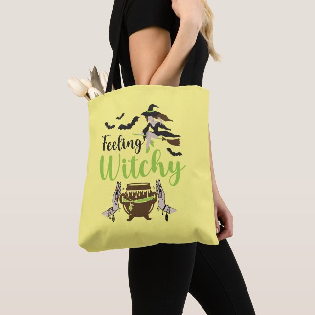 Tote Bag Feeling witchy magic halloween (De près)