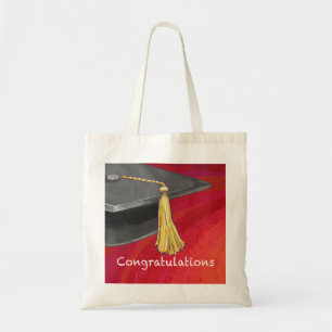 Tote Bag Félicitations Diplômé Noir et Rouge
