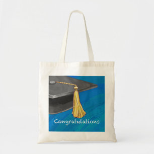 Tote Bag Félicitations noir et bleu