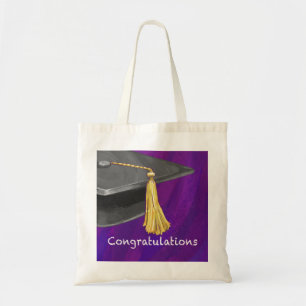 Tote Bag Félicitations noir et pourpre