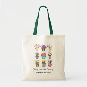Tote Bag Félicitations Nouveau propriétaire Poted Botanical