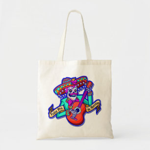 Tote Bag Feliz Dia De Muertos avec Squelette Jouer de la gu