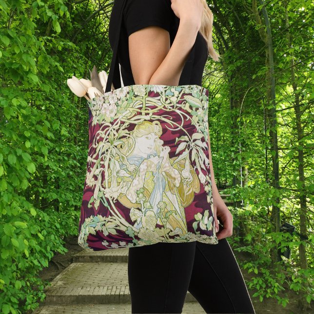 Tote Bag Femme à marguerite - Mucha daisy textile repro (Créateur téléchargé)