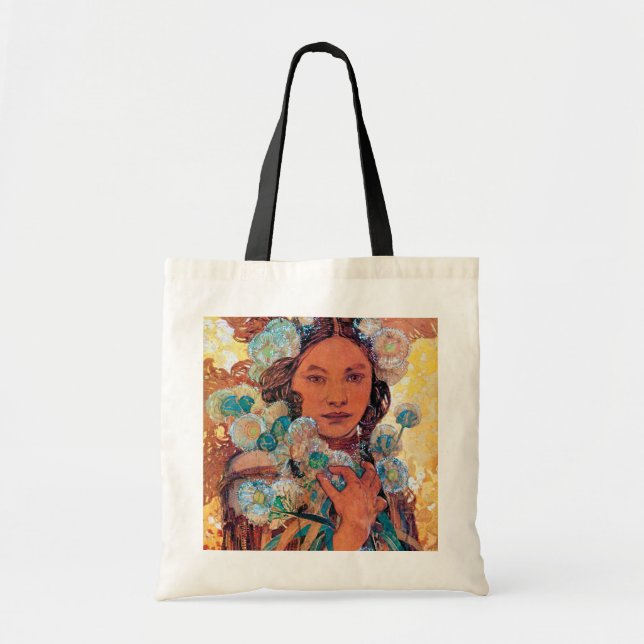 Tote Bag Femme amérindienne, Mucha (Devant)