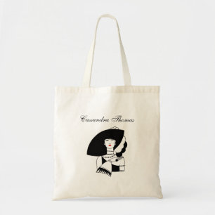 Tote Bag Femme Art Déco au grand chapeau gants RL