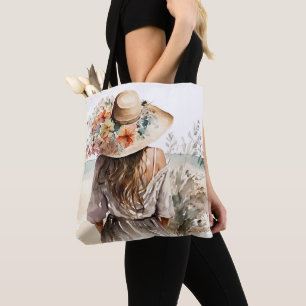Tote Bag Femme Avec Casquette De Plage