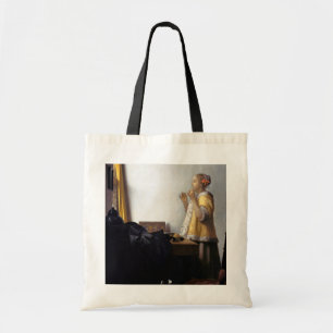 Tote Bag Femme avec collier de perles, Johannes Vermeer