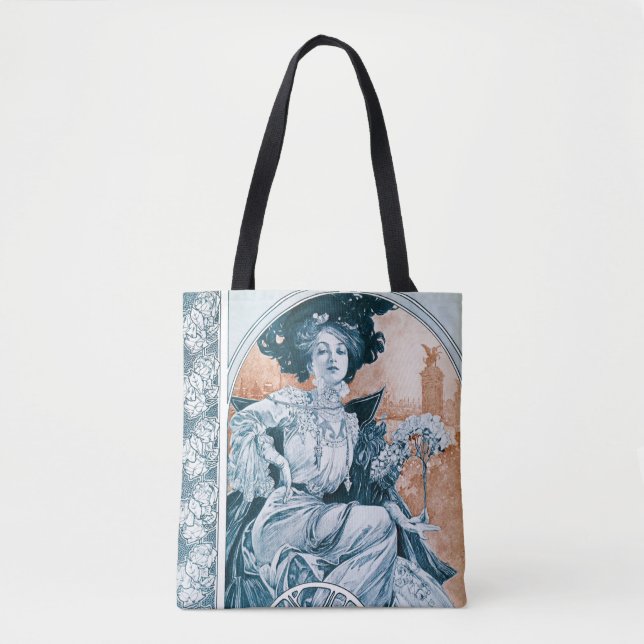 Tote Bag Femme avec Rose, Mucha (Devant)