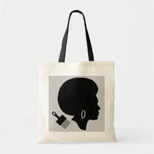 TOTE BAG FEMME-CHEVEUX NATURELLE AFRO AVEC AFRO PICK