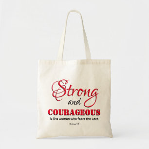 Tote Bag Femme chrétienne FORTE ET COURAGEUSE