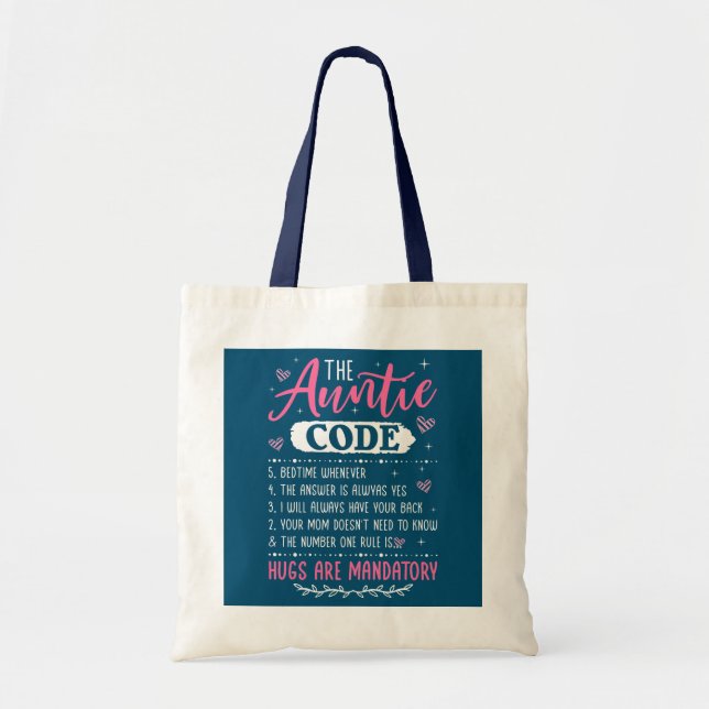 Tote Bag Femme Code Tante Meilleure Tante Soeur Niece (Devant)