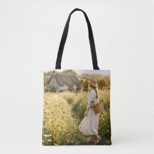 Tote Bag Femme dans un champ de blé