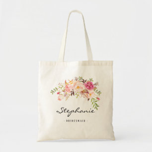 Tote Bag Femme de chambre Rustique Floral Personnalisée-02