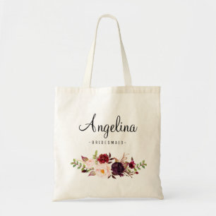 Tote Bag Femme de chambre Rustique Floral Personnalisée-04