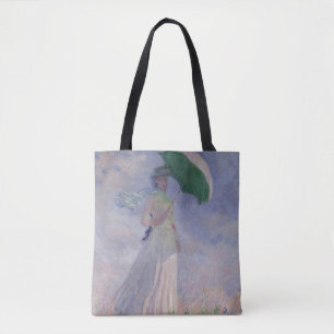 Tote Bag Femme de Claude Monet avec un parasol tourné à